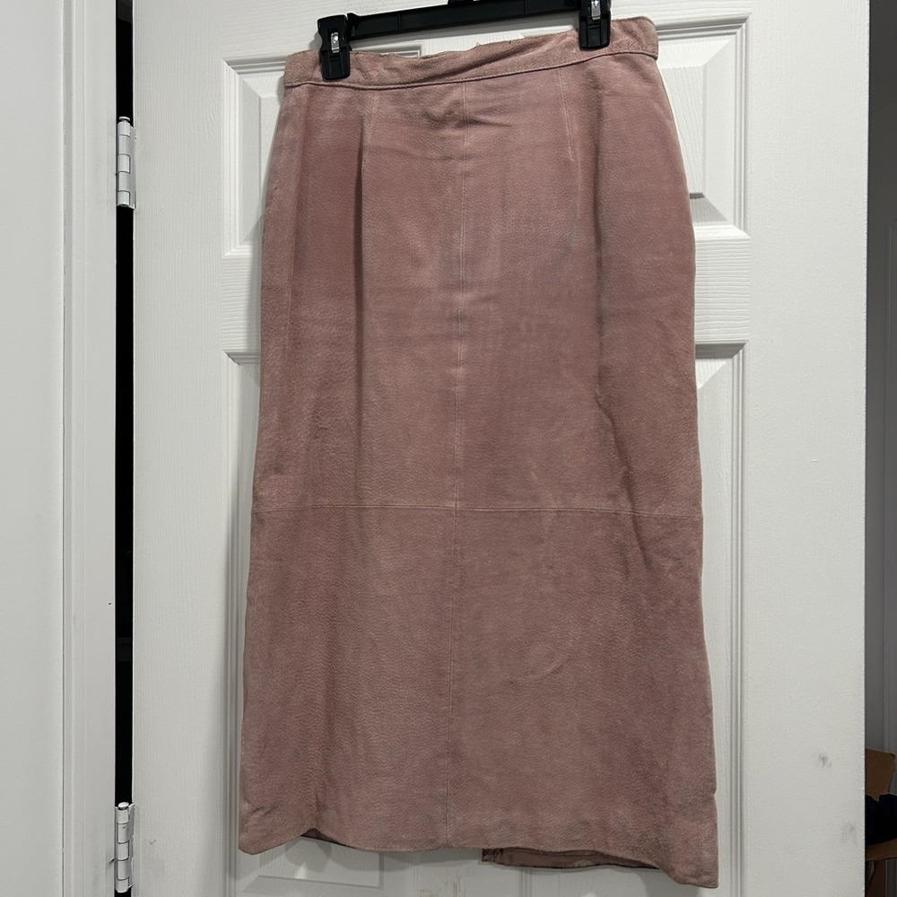 Vintage Pioneer Wear Suede Western Fringe Jacket & Skirt Women's 12 Pink Leather - Picture 12 of 16